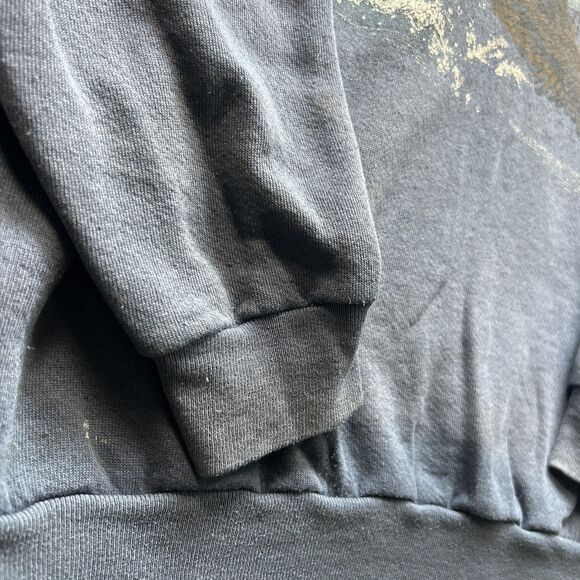 VINTAGE Eagle Sweatshirt Mens Large Blue Bald Made USA 90s Cotton Grove Designs - Picture 4 of 13